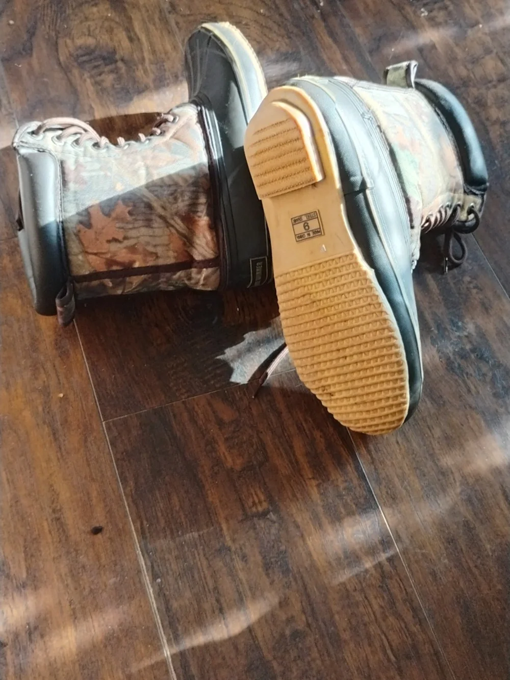 Men's Brown Camo Waterproof Duck Boots
